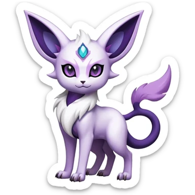 Shiny Exotic Badass Mystical Mysterious Gothic Espeon-Absol-Pokémon-Fakémon-hybrid-creature (full body) sticker