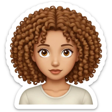 a mixed girl with 3a curly hair sticker