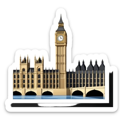 big ben london no image border sticker