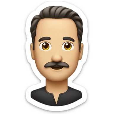 Middle aged man moustache and slicked back hair sticker