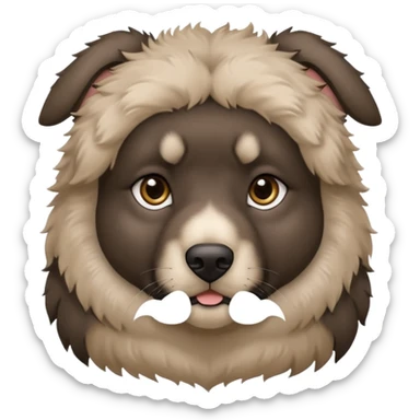 A dark-colored Caucasian Shepherd puppy with cropped ears sticker