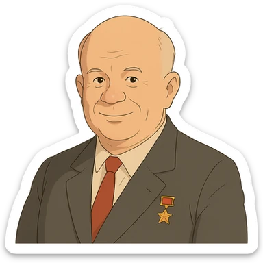 ghibli style portrait of Nikita Khrushchev sticker