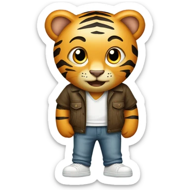 Tiger wearing a trousers  sticker