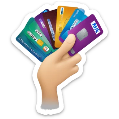 a hand spreading 5 credit cards, emv chip, credit card, debit card, amex platinum, American express sticker
