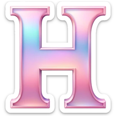 Iridescent pastel pink formal Font setting icon with letter H sticker