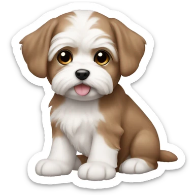brown maltese puppy sticker