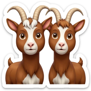 Two goats staring at each other one is anxious one is a chill guy sticker