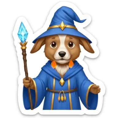 Dog wizard sticker