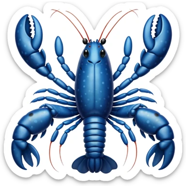 White and black white lobster  sticker