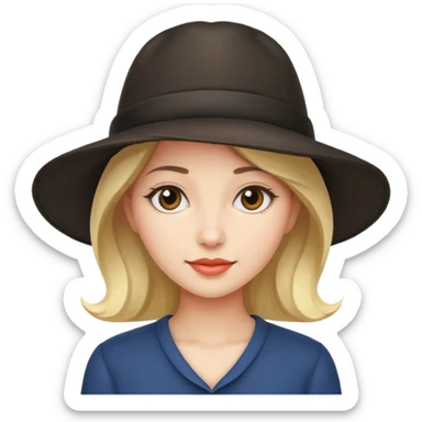 woman wit hat sticker