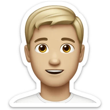 white boy with black but brownish hair  sticker