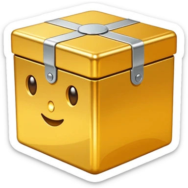 Clean Gold box direct frontal view sticker