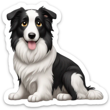 Black and withe dog like a birder collie and a maltese sticker