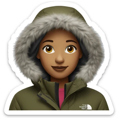 Girl wearing northface parka sticker