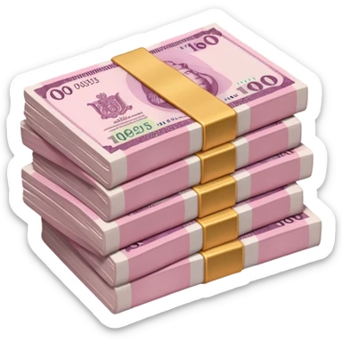 baby pink stack of British pounds\ sticker