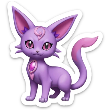 Purrloin-Espeon-Skitty-Pokémon-Fakémon-hybrid-creature (full body) sticker