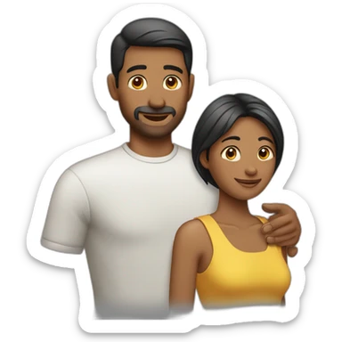 Man patting woman’s head sticker