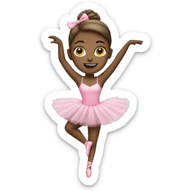 White girl with pink tutu ballerina dancing  sticker