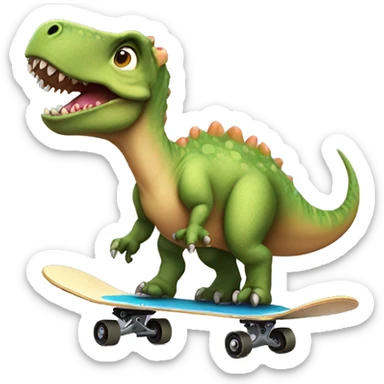 Dinosaur wearing a tutu on a skateboard  sticker