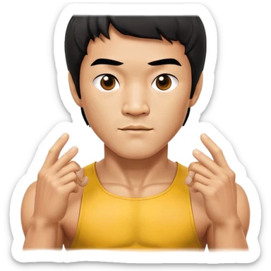 Bruce Lee with accurate facial features, proper head structure, chest up portrait sticker