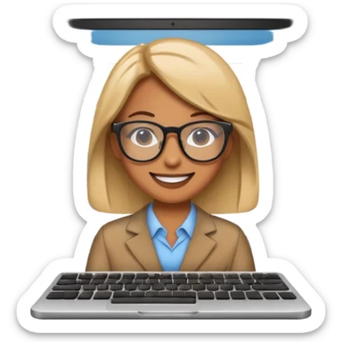 ERP emoji with a computer screen displaying graphs and data sticker