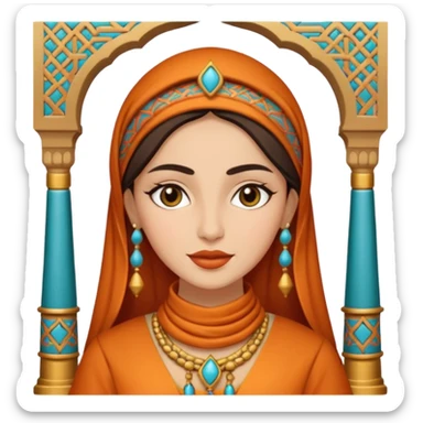 woman in moroccan culture style sticker
