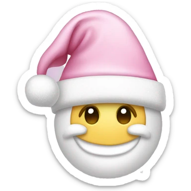 Light pink Santa hat with sparkly snowflakes  sticker