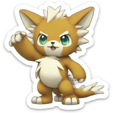 cute cool edgy Digimon-Fakemon-animal full body sticker