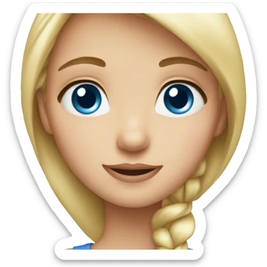 make an emoji of a pretty blonde girl with blue eyes using this face 👩🏼 sticker