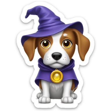 WIZARD DOG WITH BIFOCALS sticker