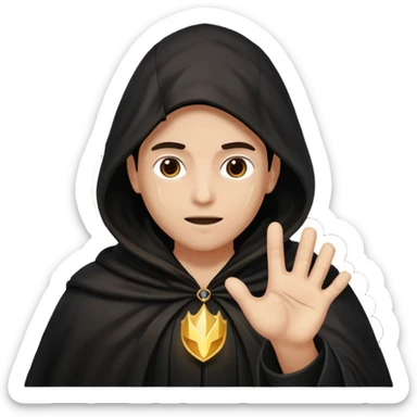 Cloak blowing away, character reaching after it sticker