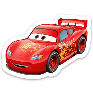 lightning mcqueen with number 95 and look like in film sticker