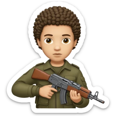 AK47 in hand, light skin male with shortest curly hair  sticker