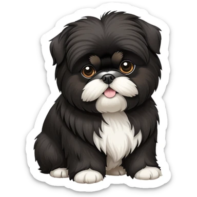 Black shiz tzu  sticker