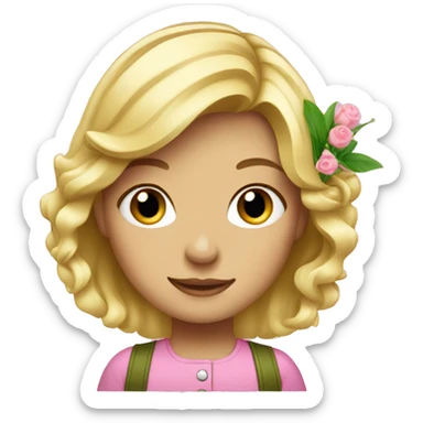 blonde girl florist sticker