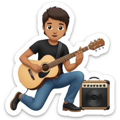 concert black Cable reels connected do a guitar man sticker