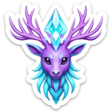 Pokemon legendary purple and cian crystal xerneas sticker
