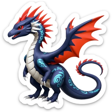 Yveltal-Lugia-Salandit-Silvally-Fakémon-hybrid-creature (full body)  sticker