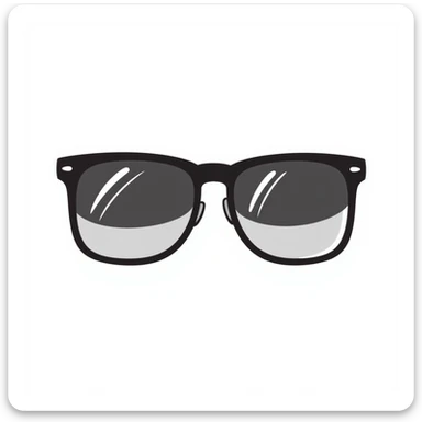 funky oversized aviator sunglasses with colorful gradient lenses, classic 70s style sticker