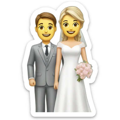 female  insurance advisor with newly wed couple sticker