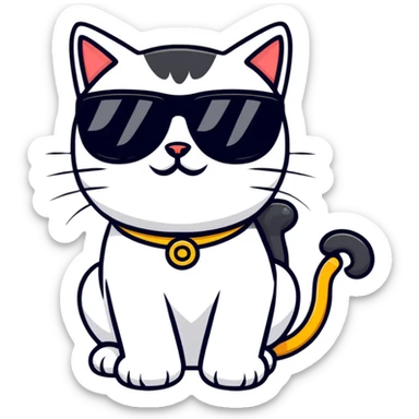 ridiculous cat with sunglasses sticker