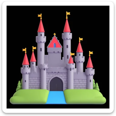 king and queen, castle background sticker