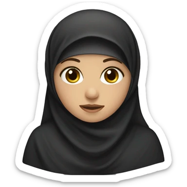muslim white girl in niqab sticker