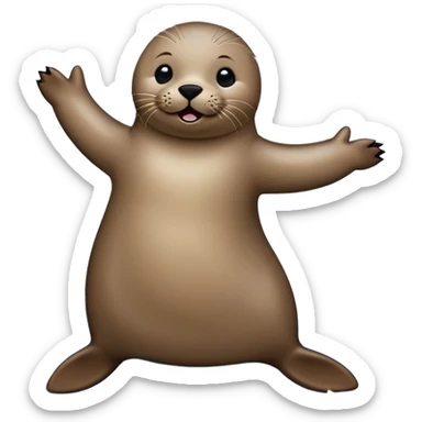 A seal grooves to the beat, dancing joyfully on the ice with flips and twirls! sticker