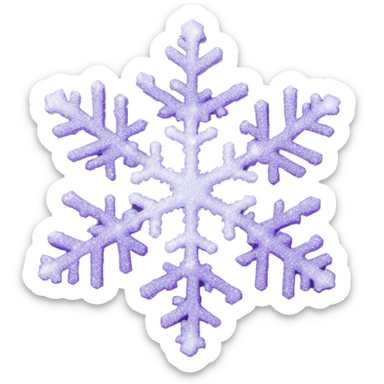 Purple glitter snowflake with snow underneath  sticker