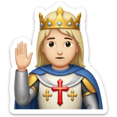 Crusader bowing befor God sticker