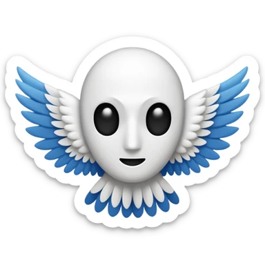 1 billete con 1 ala blanca a cada lado, no hay caras, solo alas sticker