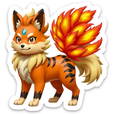 Meloetta-Keldeon-Arcanine-Pokémon-Fakémon-fusion-hybrid-creature sticker