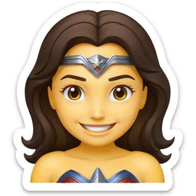 create a yellow emoji of woder woman sticker