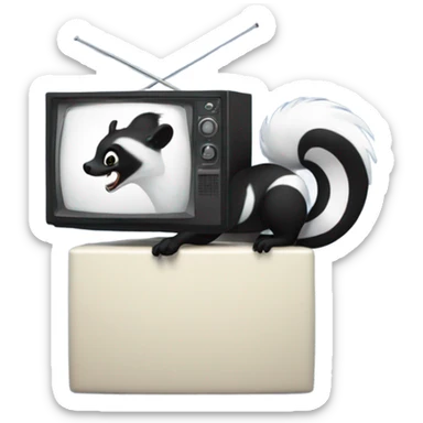 Skunk throwing phone at tv and smashing the screen sticker